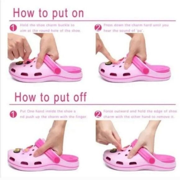 😺 Hello Kitty 6-Pack Shoe Charms White Cat Flip Flop Jewelry Hearts Camera Bear - Picture 4 of 5